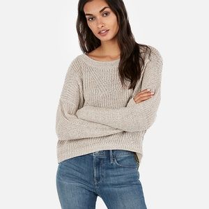 NWT Express Hi-Lo Cable Knit Back Sweater Sz M